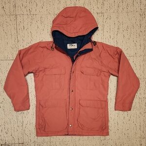 L.L. Bean Salmon Pink Full Zip Baxter State Winter Parka Jacket Vintage 80s
